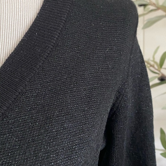 Scotch & Soda Maison Scotch Black Long Sleeve Metallic V Neck Sweater Medium - Picture 6 of 9